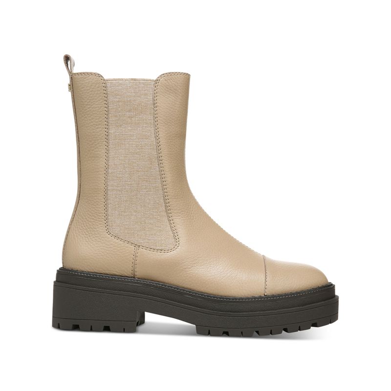 Nwt Sam Edelman Womens Beige Wellington Cap Leather Booties 8.5 M